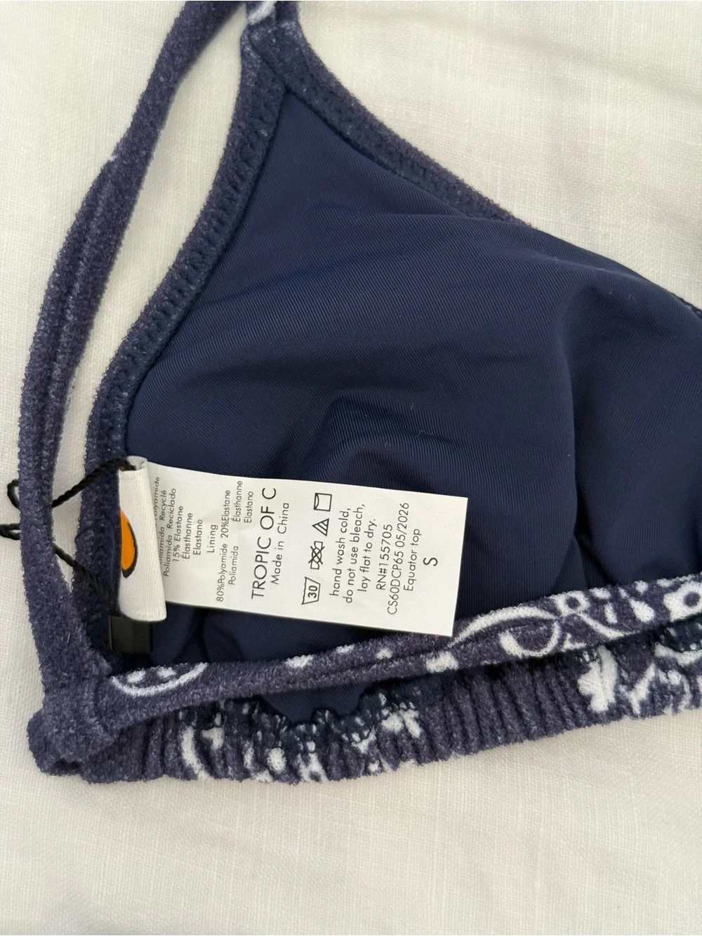 TROPIC OF C Equator Bikini Top & Bottom Set in Navy Bandana